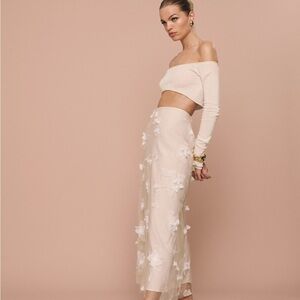 Reformation Gabriella Skirt Ivory - Size 10